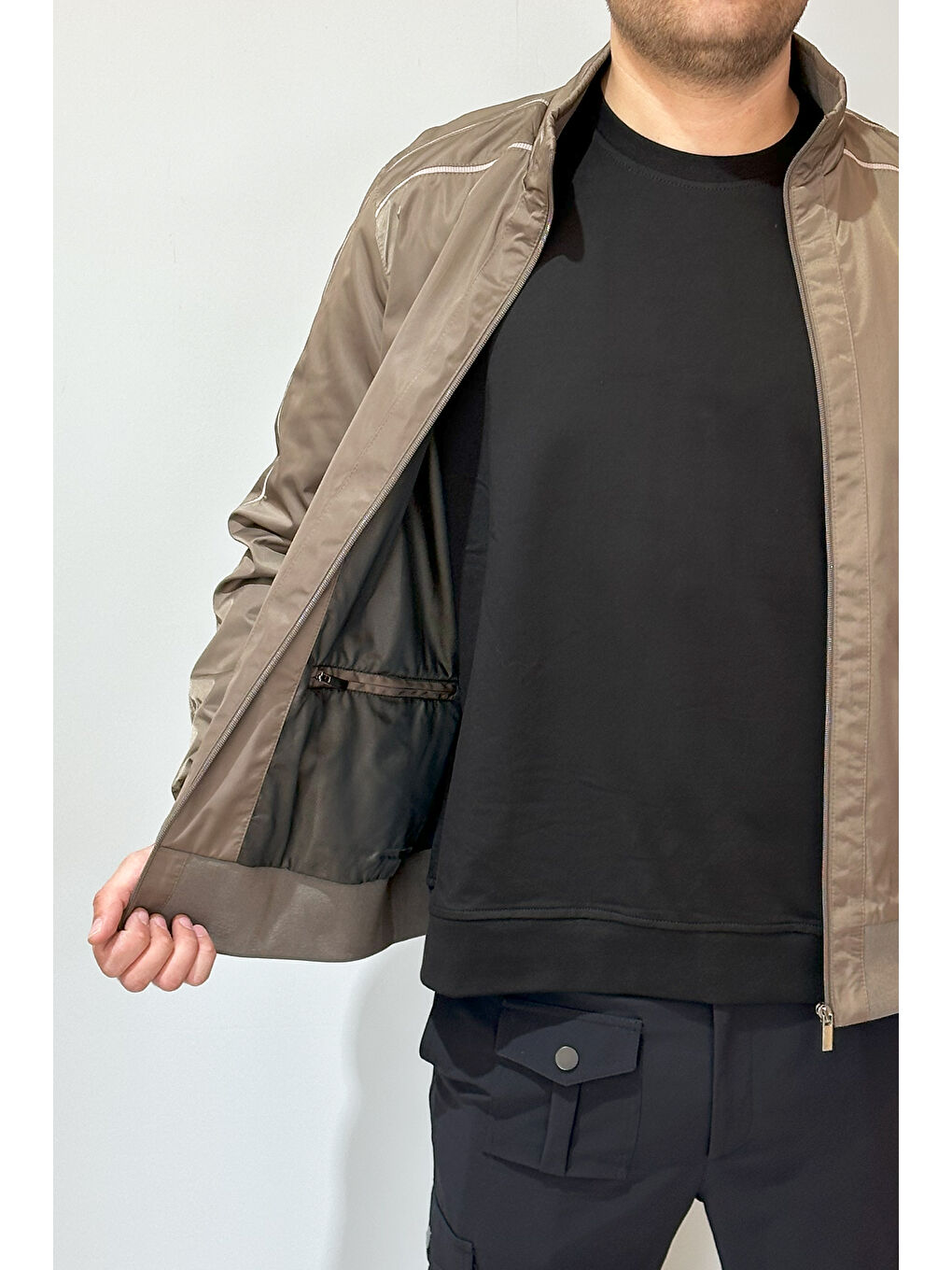 Kahverengi Erkek Feremuarlı Mevsimlik Ceket Tek Üst REU-9114 Camel-3