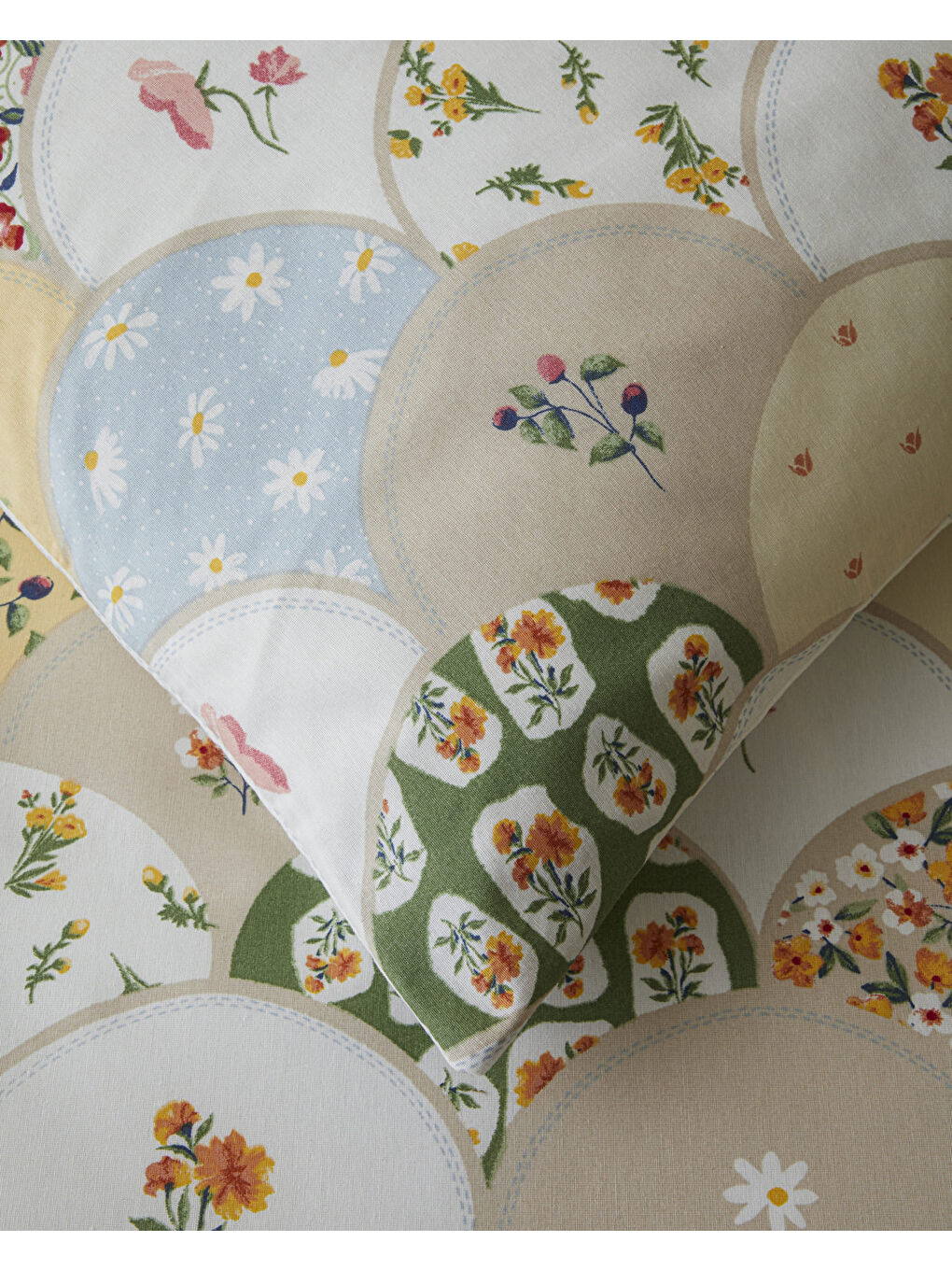 Pretty Loop Kolay Ütülenir Çift Kişilik Nevresim Takımı 200x220 cm Sarı-Yeşil-2