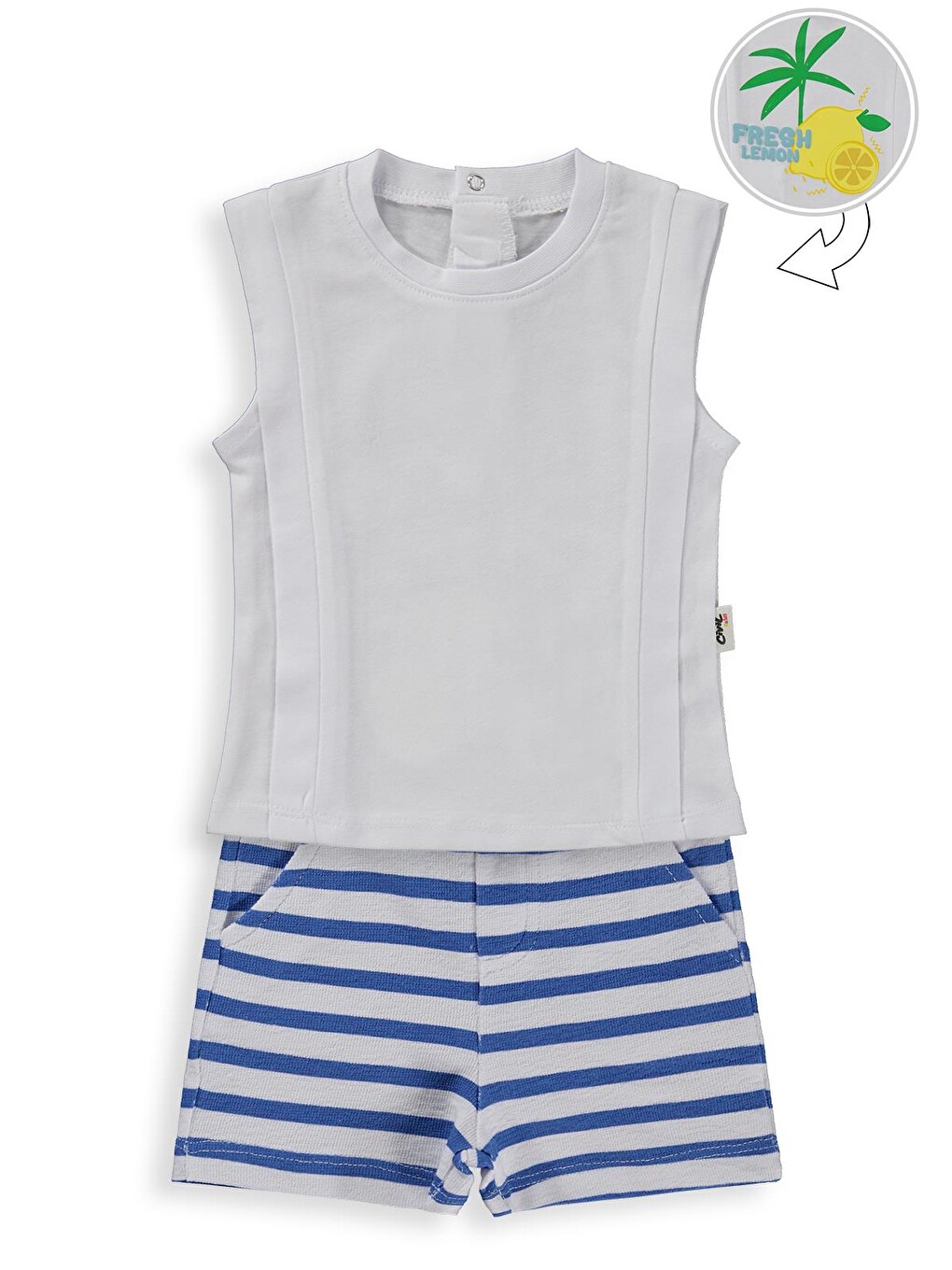 Baby Fresh Lemon Baskılı 6-18 Ay Takım - Mavi