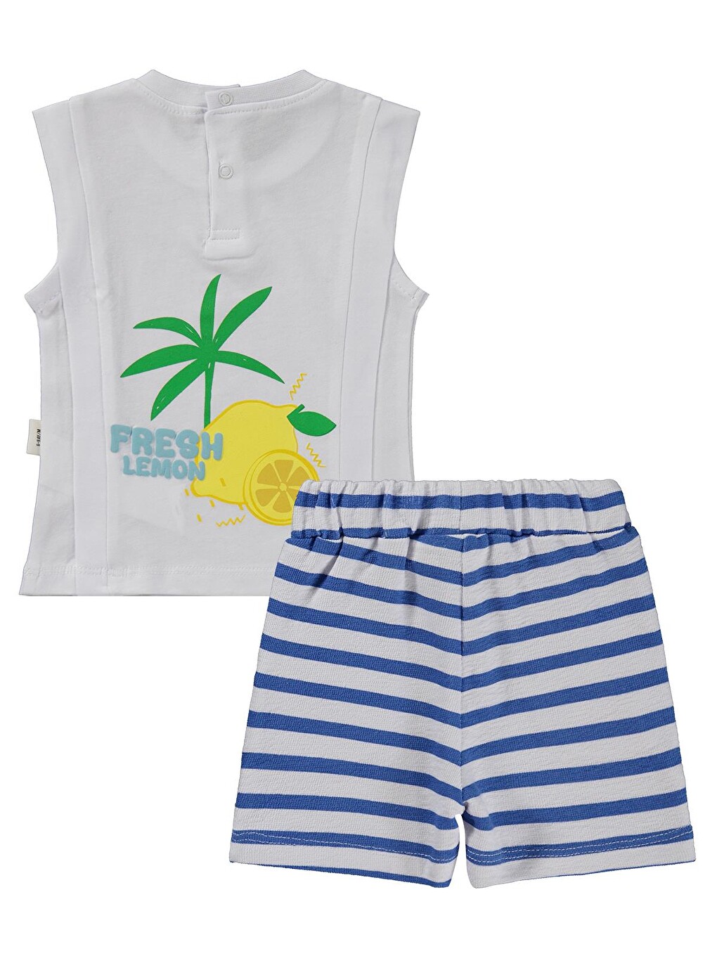 Baby Fresh Lemon Baskılı 6-18 Ay Takım - Mavi-2