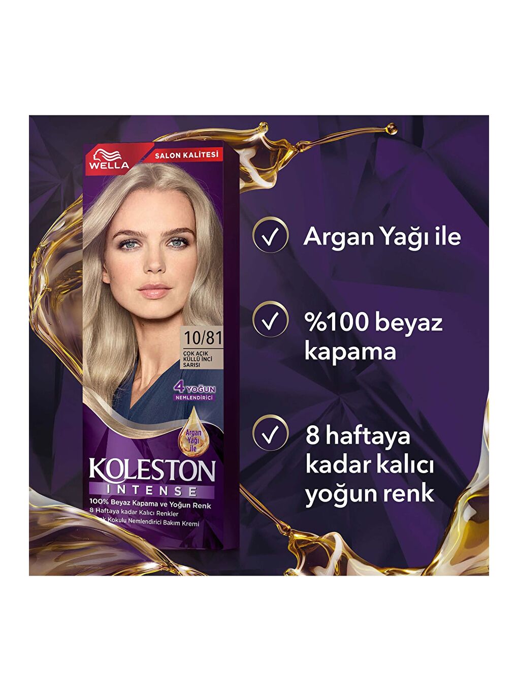 Wella Renksiz Koleston Intense Saç Boyası 10/81 Çok Açık Küllü İnci Sarısı - Salon Kalitesi - 5