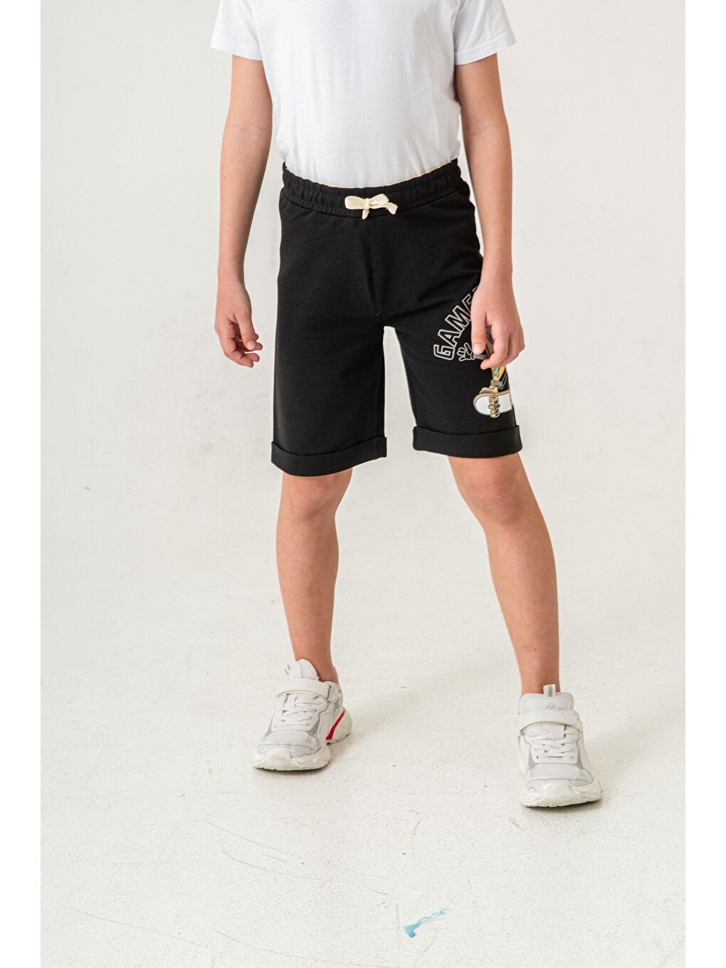 Siyah Gamer Club Baskılı  Erkek Çocuk Şort