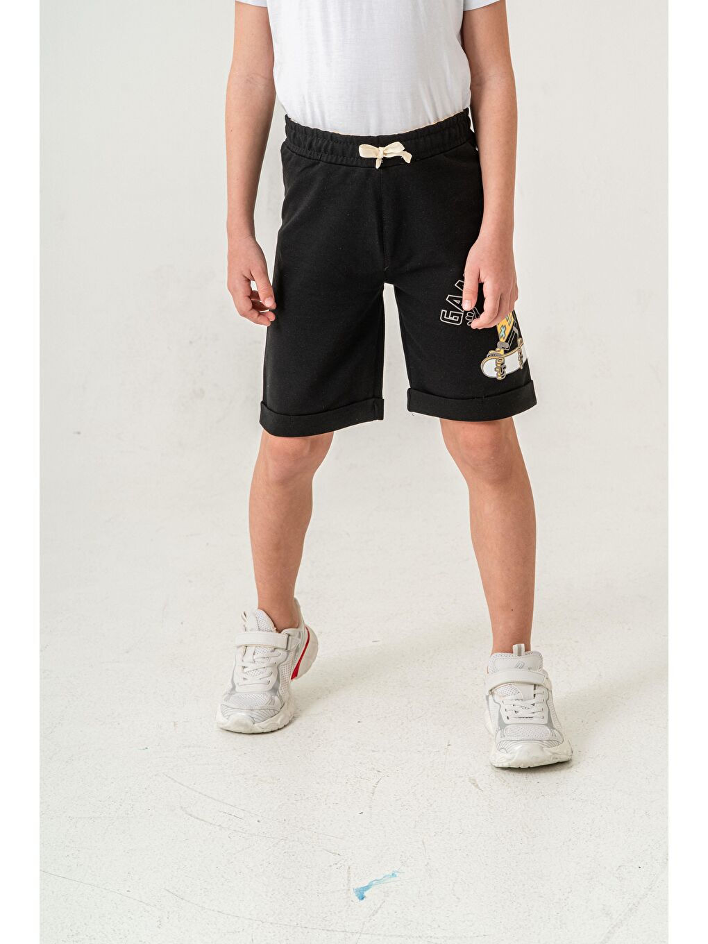 Siyah Gamer Club Baskılı  Erkek Çocuk Şort-1