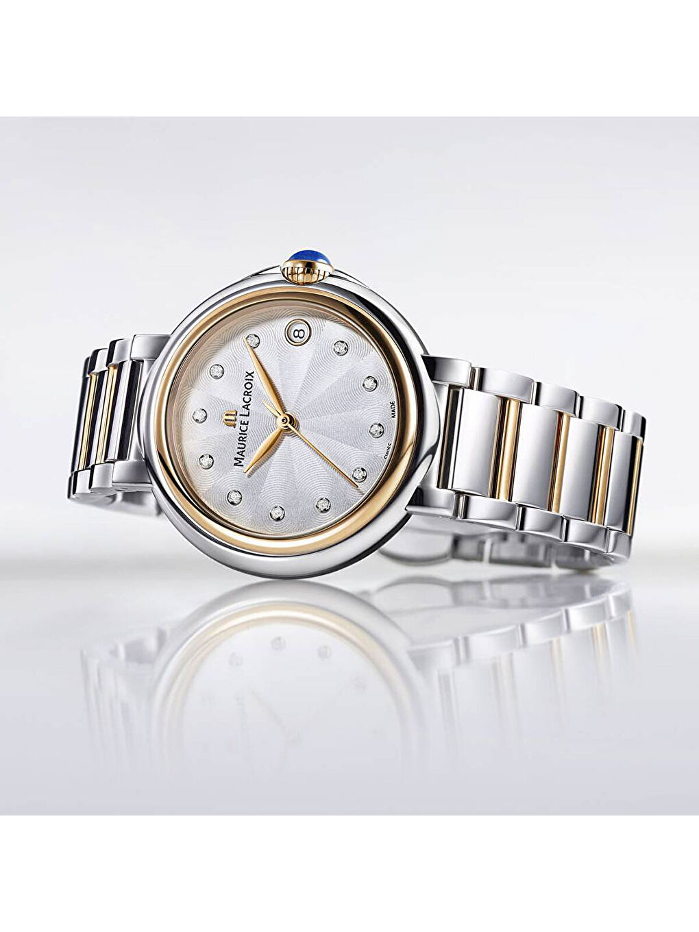 Gri ML-FA1004PVP13150-1 Pırlantalı Kadın Kol Saati-1