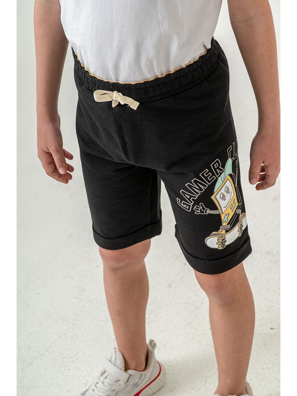 Siyah Gamer Club Baskılı  Erkek Çocuk Şort-3