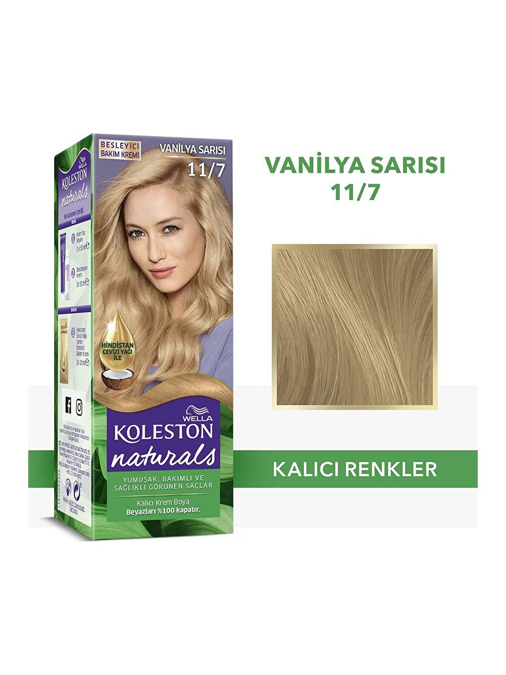 Wella Renksiz Koleston Naturals Saç Boyası 11/7 Vanilya Sarısı