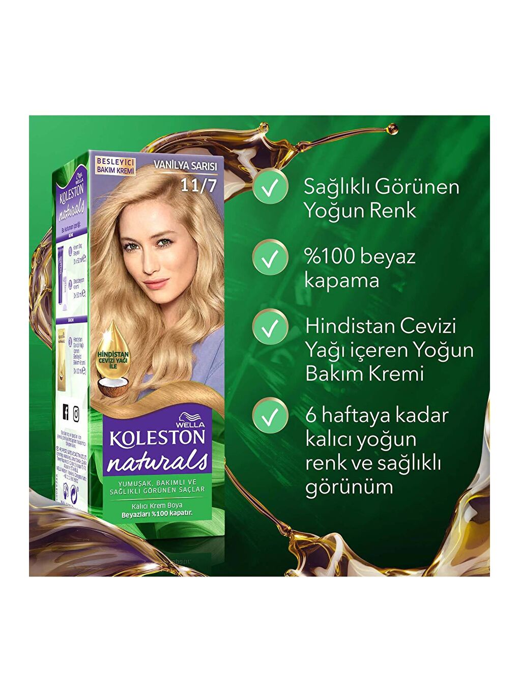 Wella Renksiz Koleston Naturals Saç Boyası 11/7 Vanilya Sarısı - 6