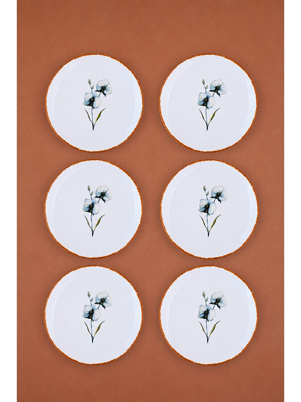 Karışık Porselen Azelya Pasta Tabağı 19,50cm ALY3 6 Kişilik 6 Parça