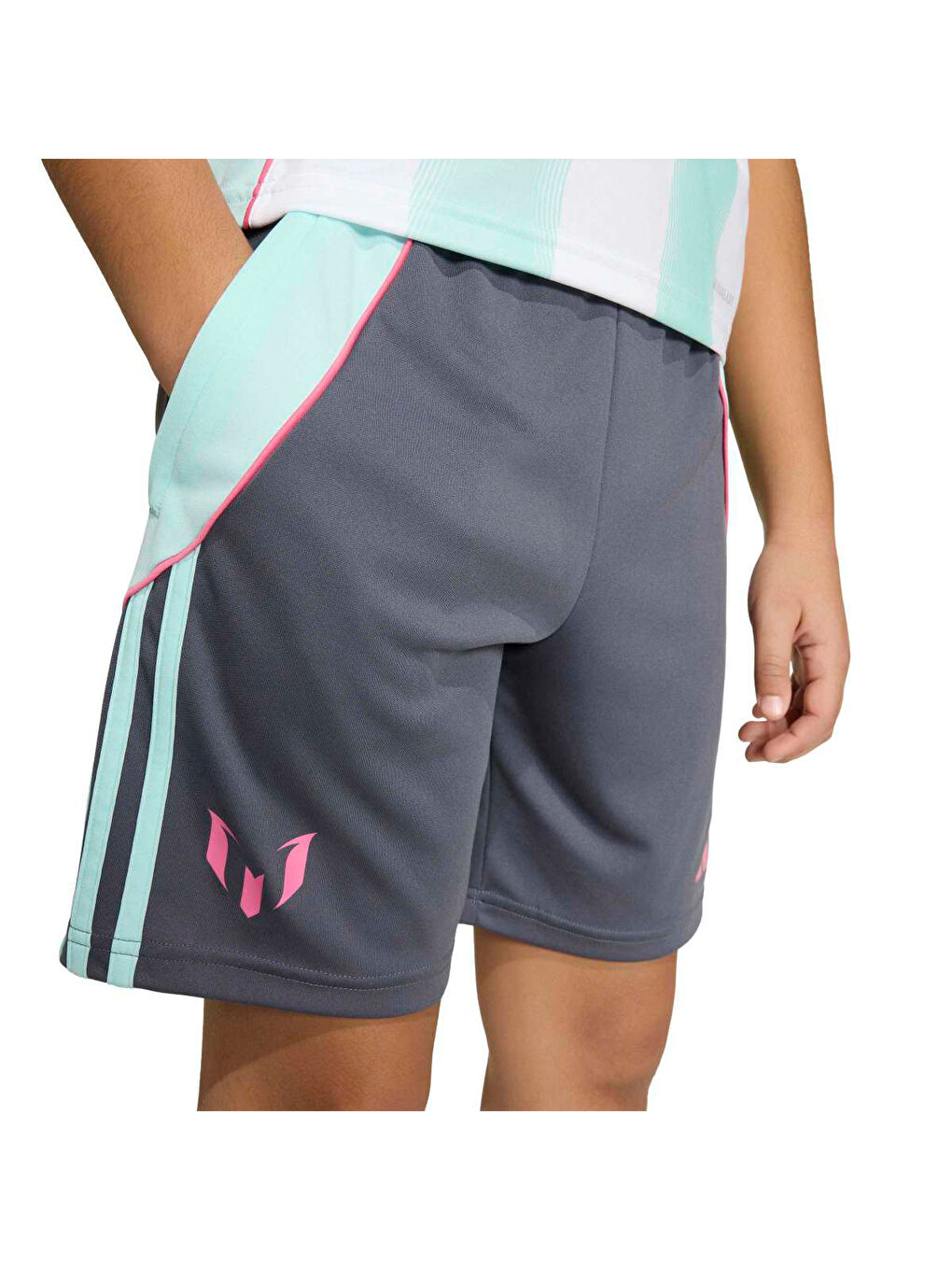 Messi Çocuk Gri Şort-3