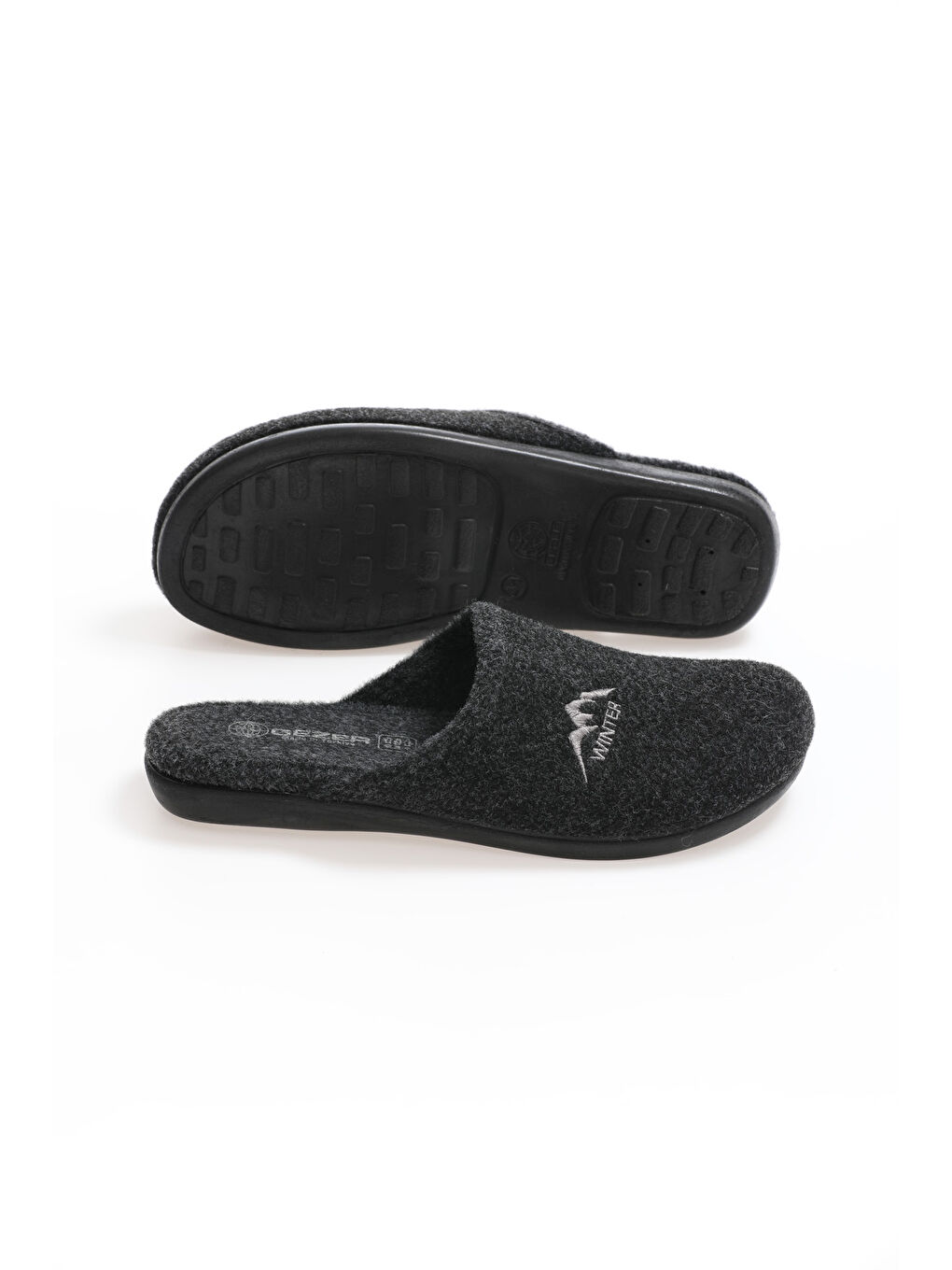 Siyah Kışlık Cırtlı Taban Erkek Ev Terlik-3