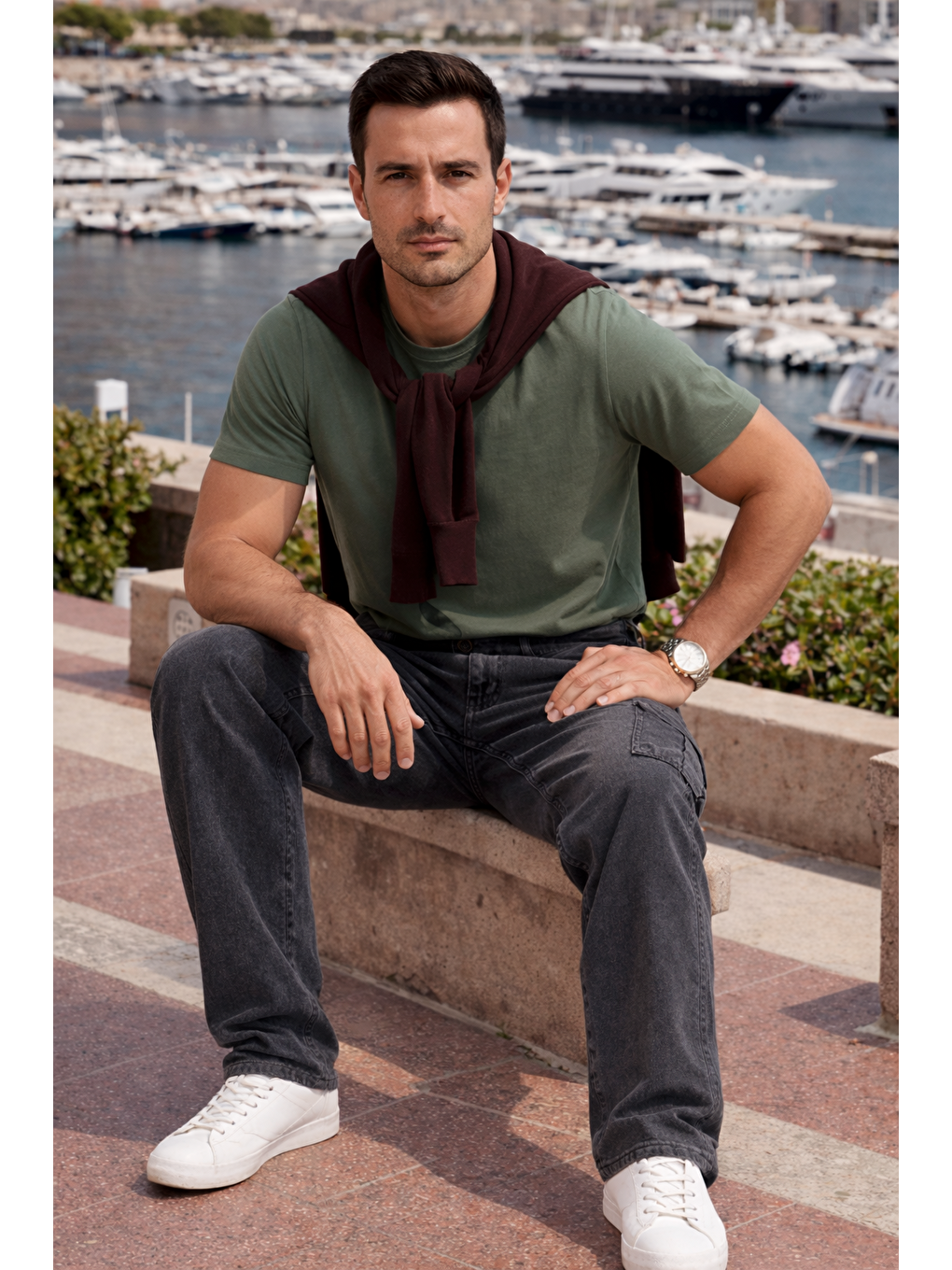 Erkek Relax Fit Antrasit Baggy Kargo Pantolon-3