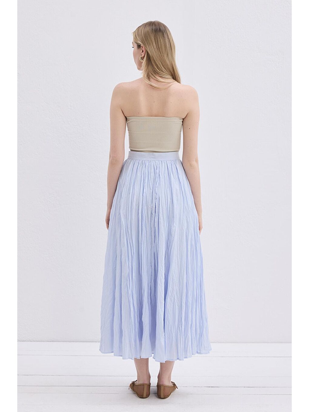 Nora Piliseli Etek Mavi-3