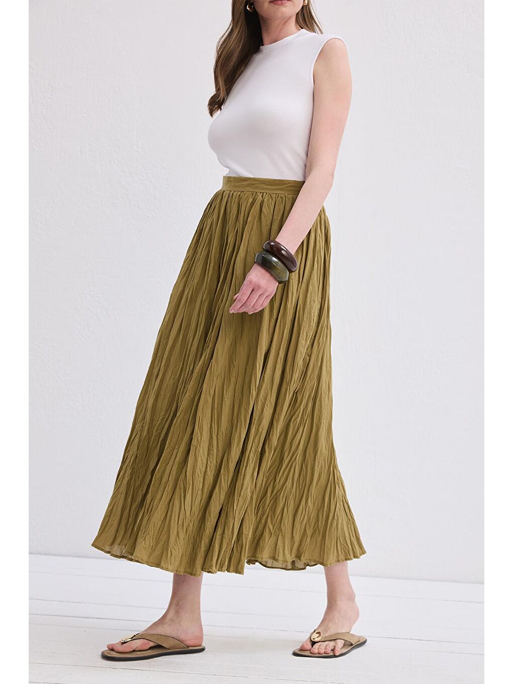 Nora Piliseli Etek Yağ Yeşili-1