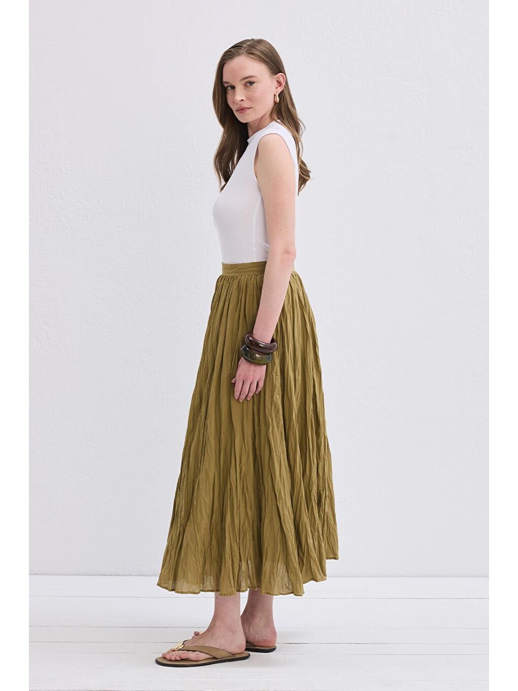 Nora Piliseli Etek Yağ Yeşili-2