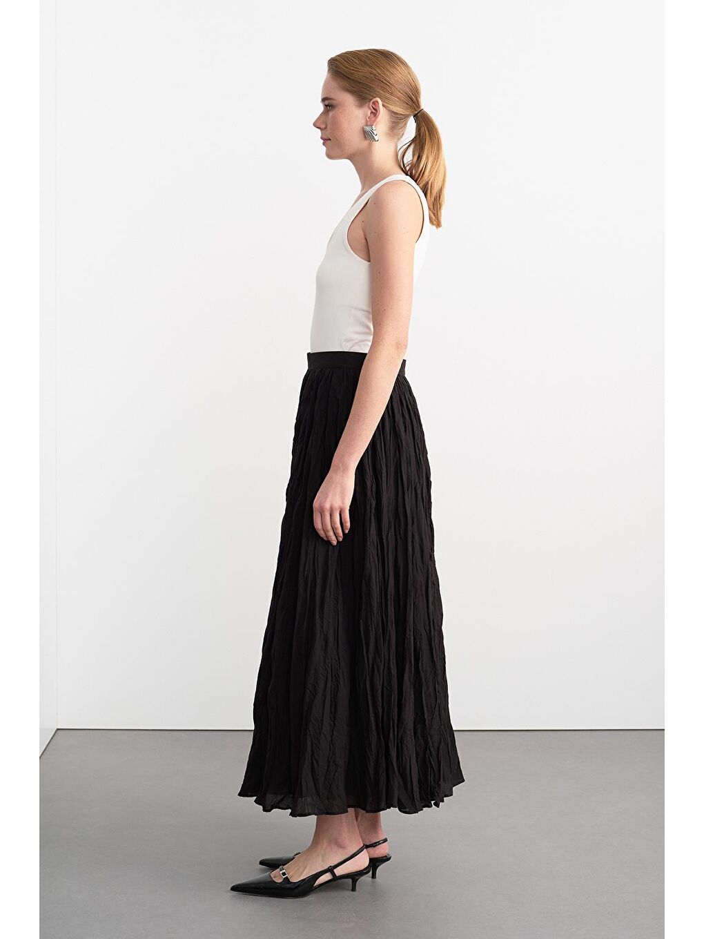 Nora Piliseli Etek Siyah-3