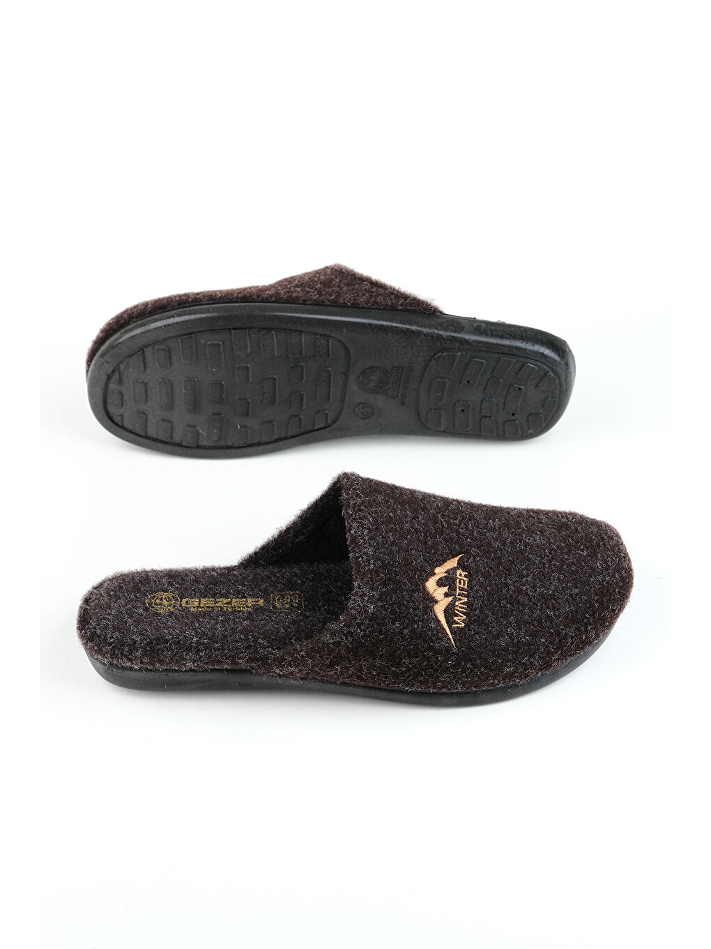 Kahverengi Kışlık Cırtlı Taban Erkek Ev Terlik-4