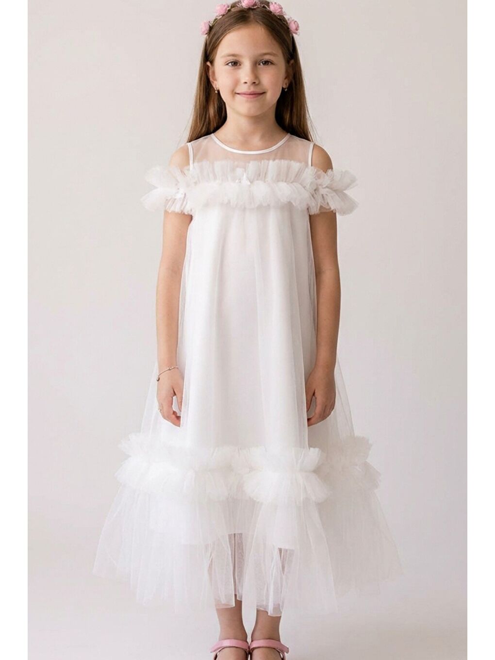 Ekru Kız Çocuk Abiye