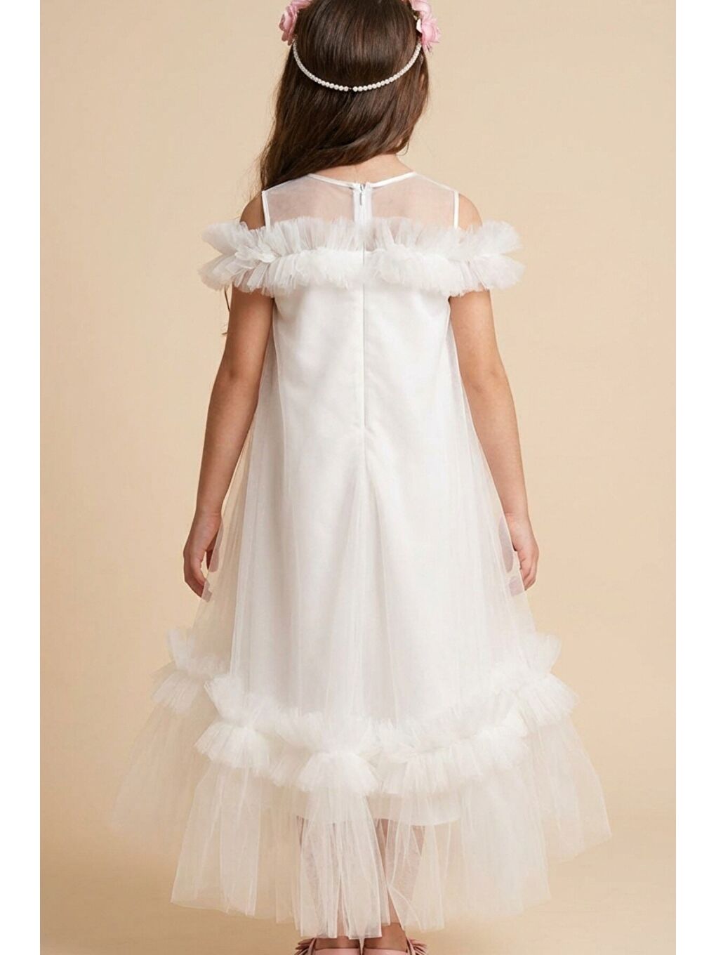 Ekru Kız Çocuk Abiye-2