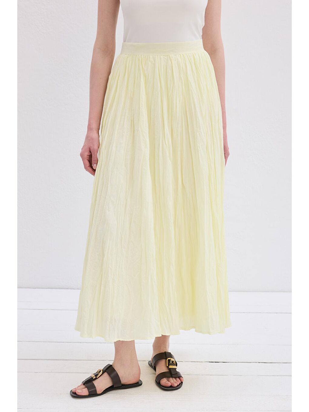 Nora Piliseli Etek Limon Sarısı-5