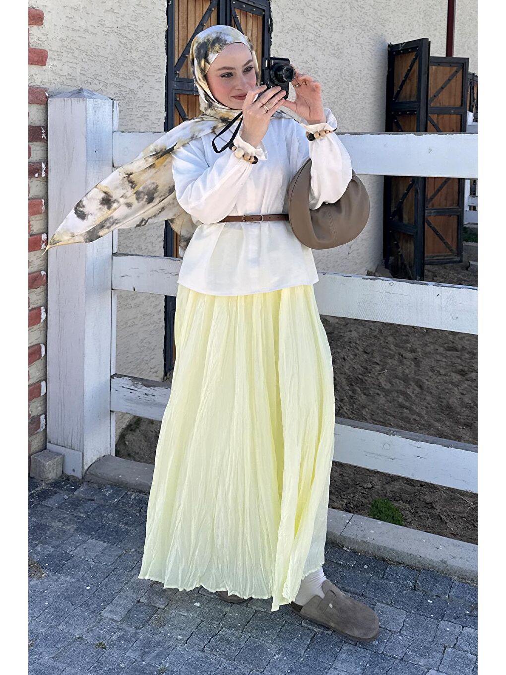 Nora Piliseli Etek Limon Sarısı-8