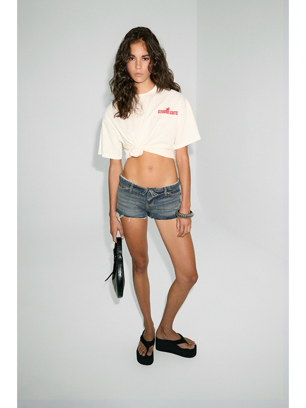 Cuts Kadın Organik Pamuklu Baskılı Bisiklet Yaka Oversize Ekru T-shirt-4