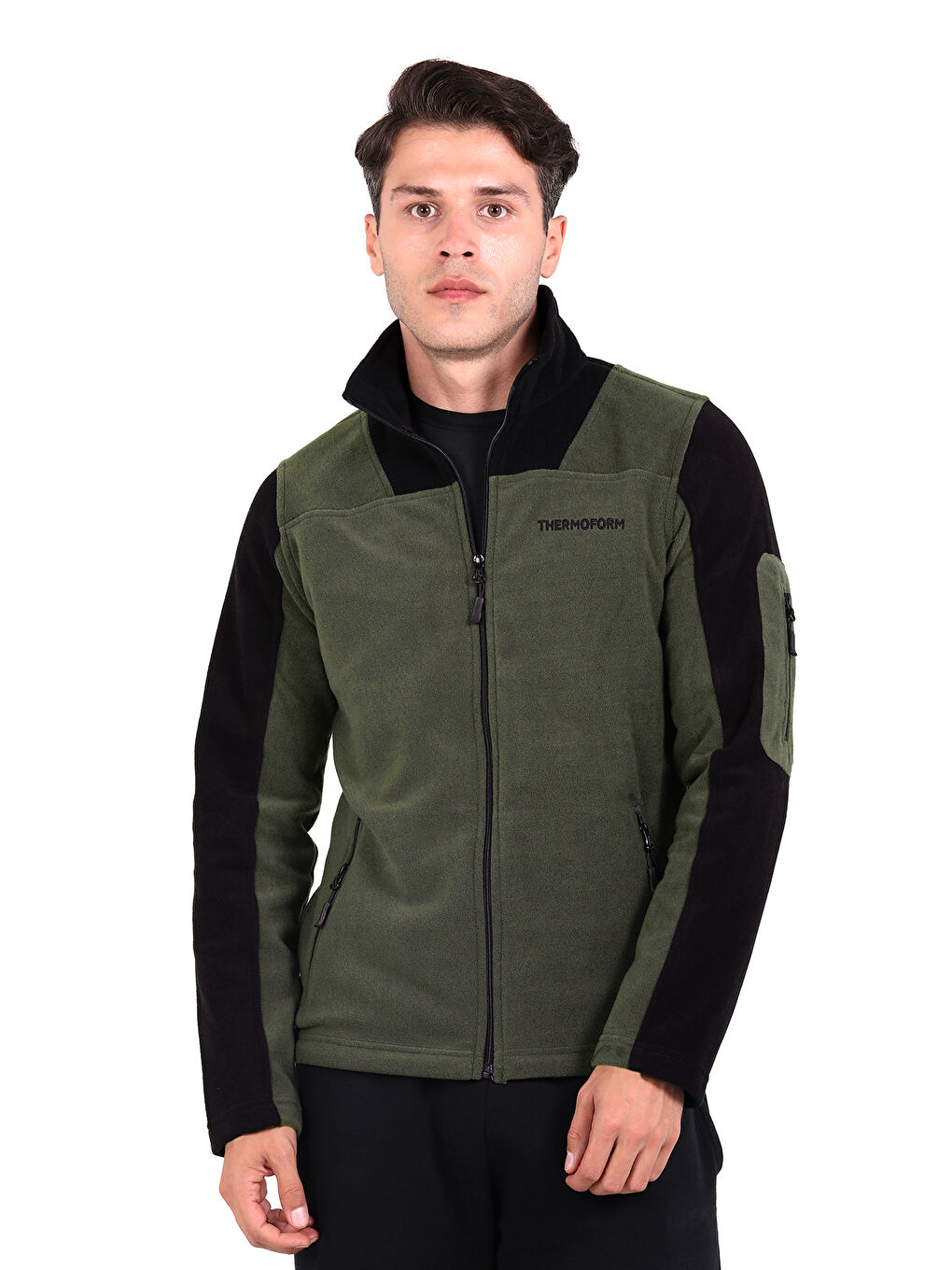 Haki Evo Pro Erkek Polar Fermuarlı Sweatshirt