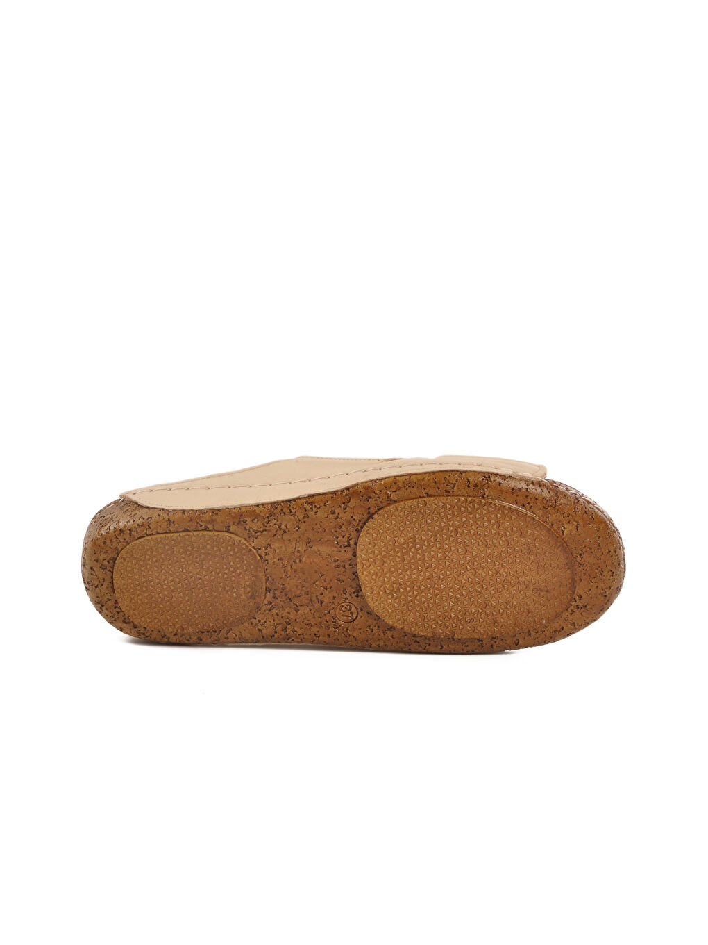 Bej Hakiki Deri Kadın Terlik 012 Z-4