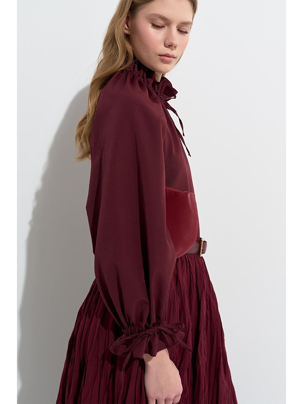 Nora Piliseli Etek Bordo-5