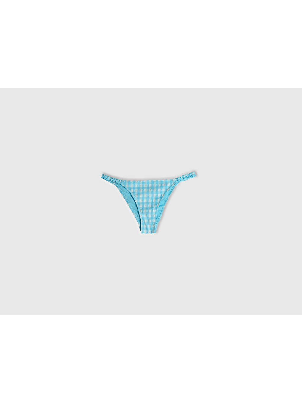 Kadın Bebek Mavisi Mix Gofre Kumaş Püskül Detaylı Bikini Alt