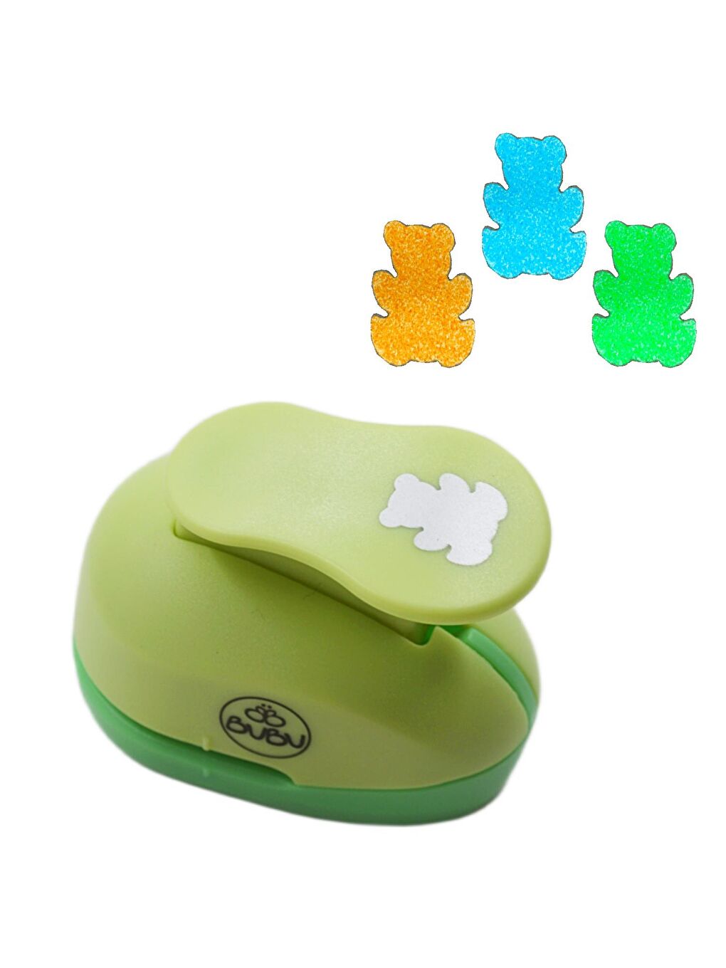 Şekilli Eva Ve Kağıt Delgeci 3.4 İnç (BUBU-00019) Yeşil