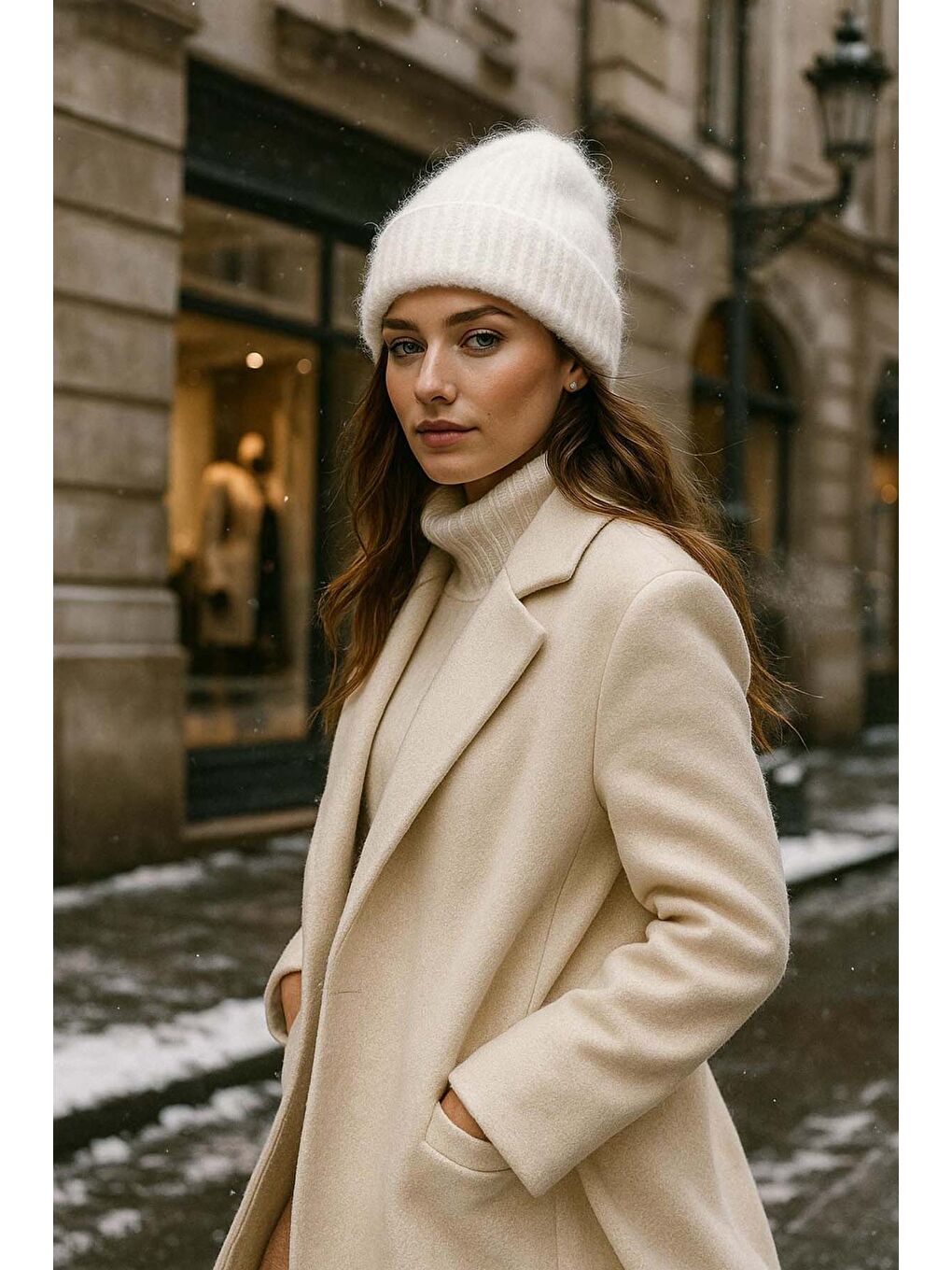 Kadın Yünlü Bere RKŞ-1141 Beyaz-1