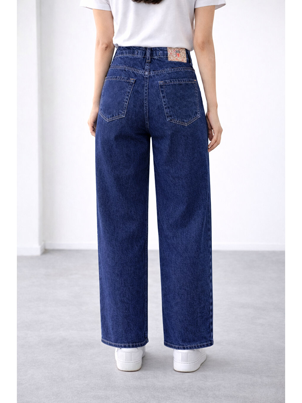 Lacivert Wide Leg Geniş Kalıp Jean-1