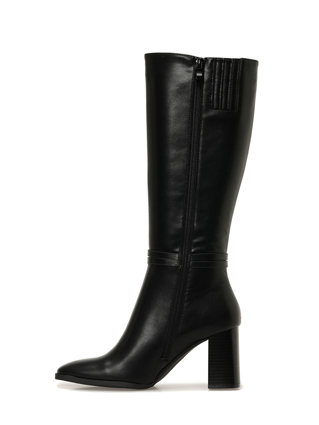 25K-8146 5PR Siyah Kadın Topuklu Çizme-2