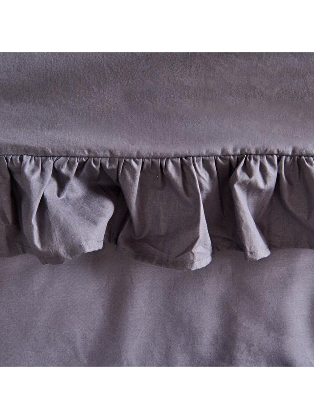 Soft Fırfırlı Çift Kişilik Nevresim Takımı - Antrasit-3