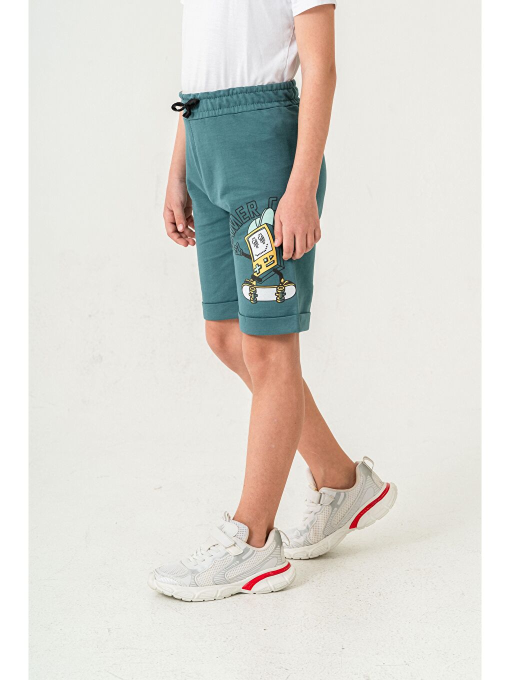 Yeşil Gamer Club Baskılı  Erkek Çocuk Şort-1