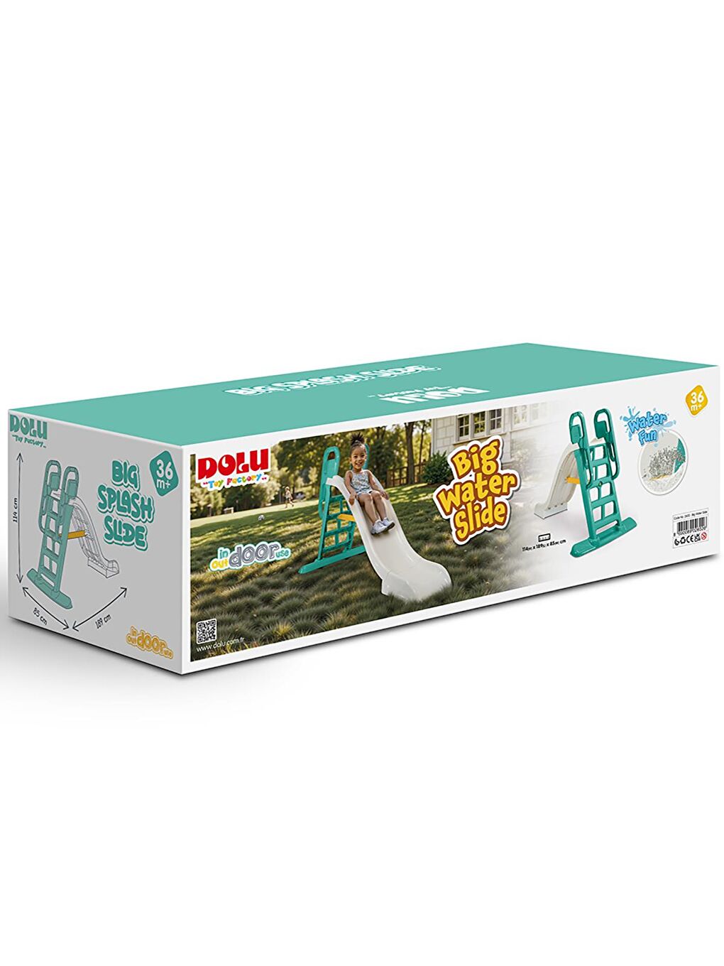 Oyuncak 2 si 1 Arada Büyük Su Kaydırağı - Yeşil Standart-2