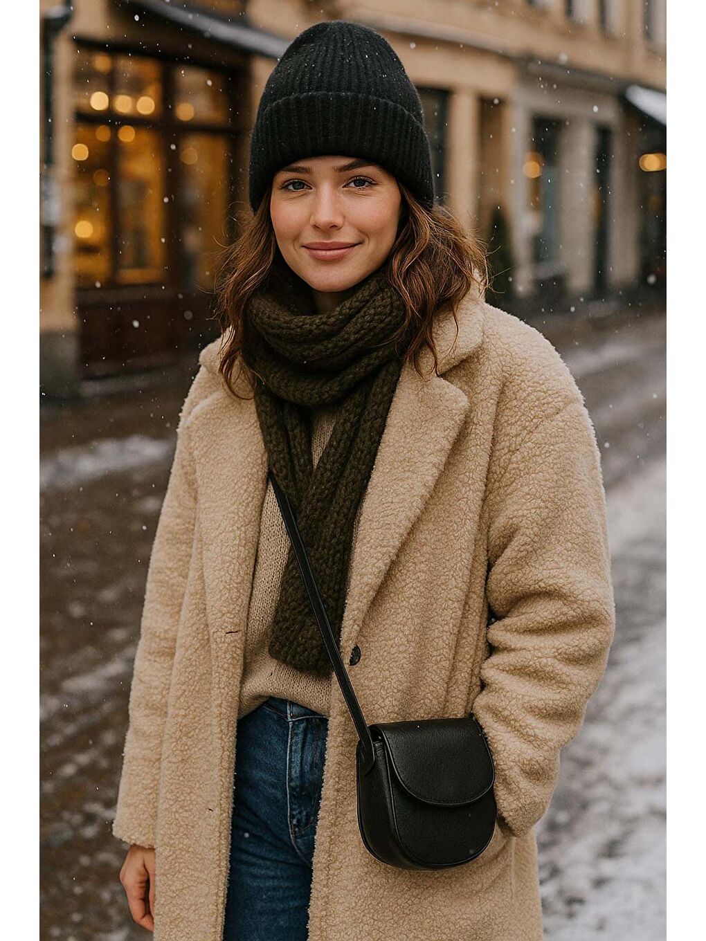 Kadın Yünlü Bere RKŞ-1141 Siyah