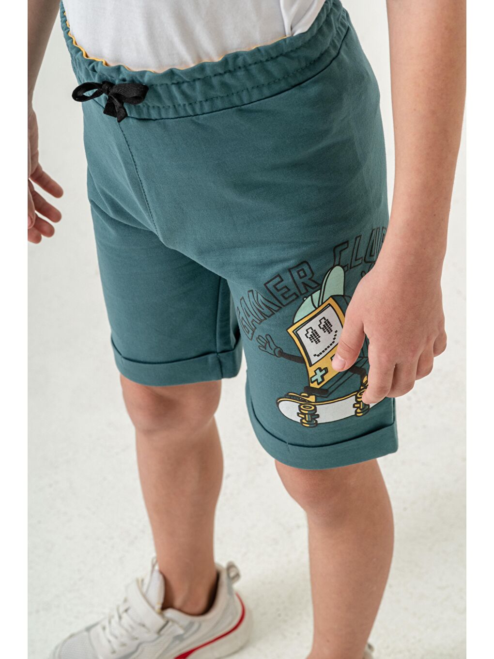 Yeşil Gamer Club Baskılı  Erkek Çocuk Şort-3