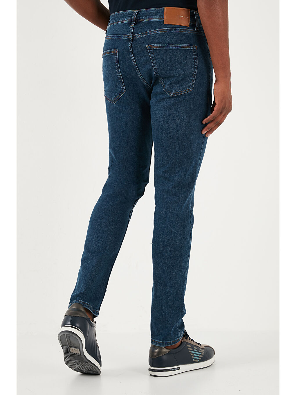 Buratti Lacivert Streç Pamuklu Slim Fit Normal Bel Boru Paça Erkek Jeans 3300S04TOKYO - 5