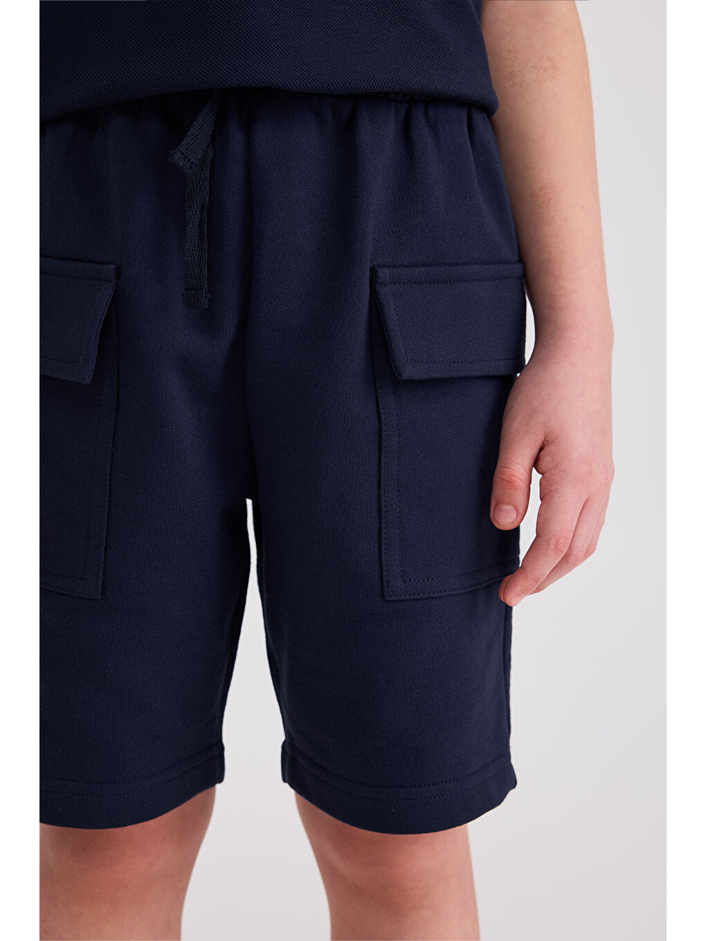 Erkek Çocuk Örme Lacivert Şort-1