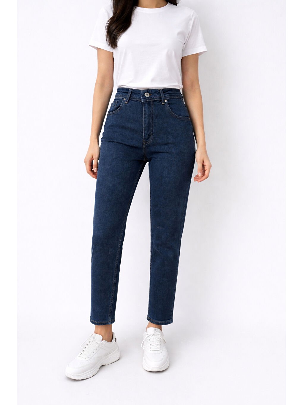 Lacivert Kadın Esnek Dar Paça Jean