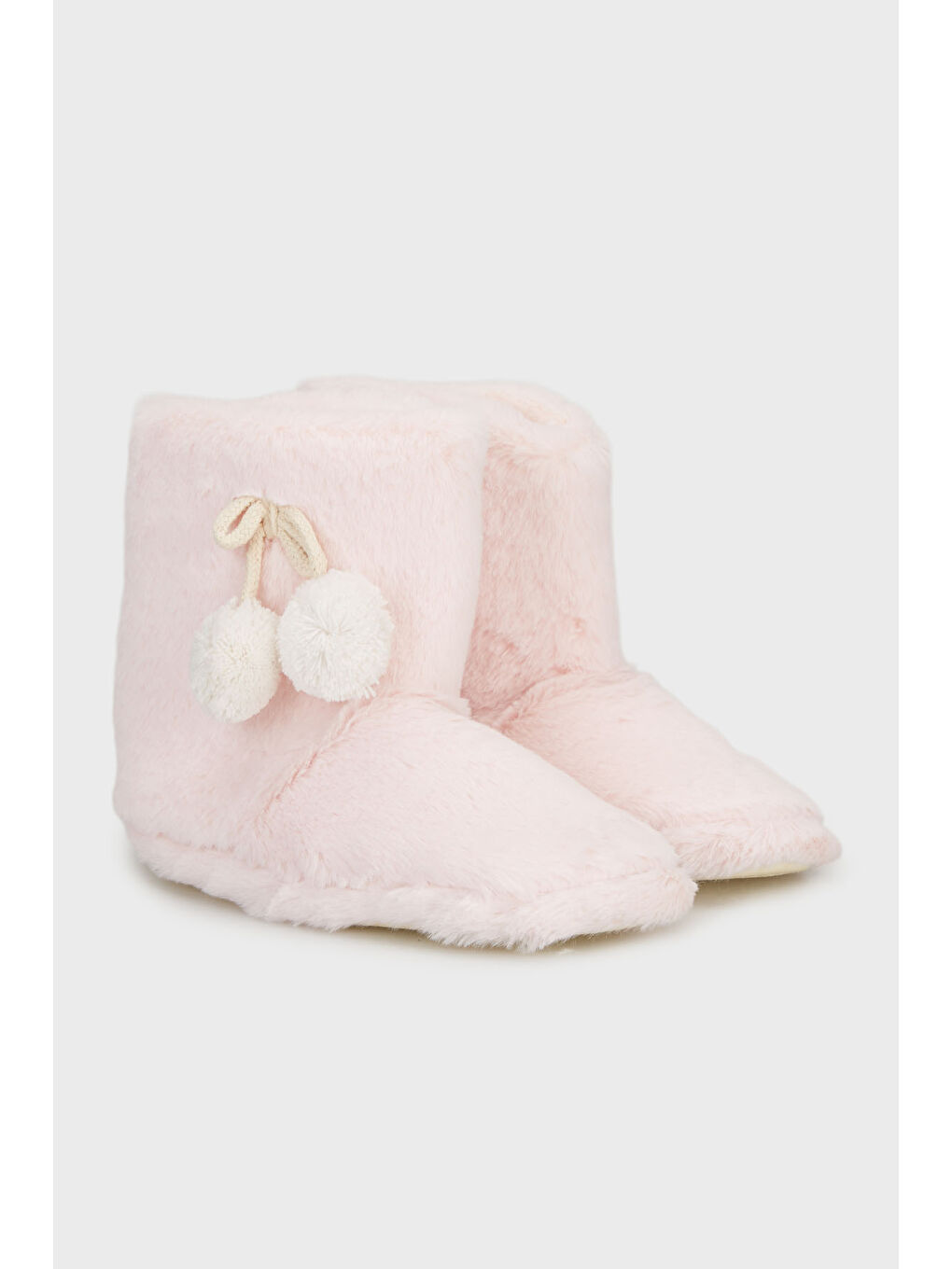 Pembe Yumuşak Dokulu Pelüş Ponponlu Kadın Panduf 6722003-2