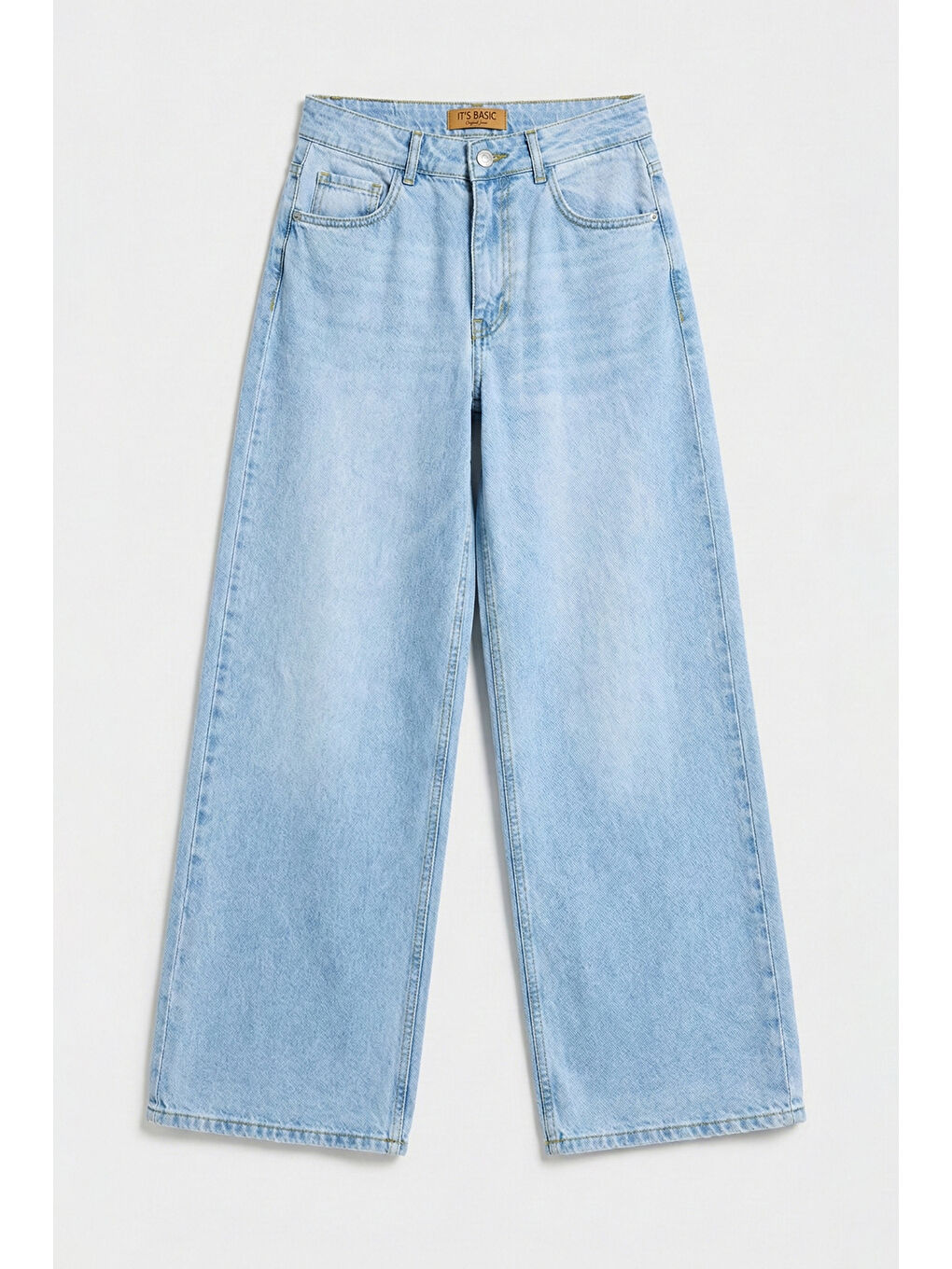 Kadın Açık Mavi Hera 4s6-3 Palazzo Fit %100 Pamuk Denim Jean-5