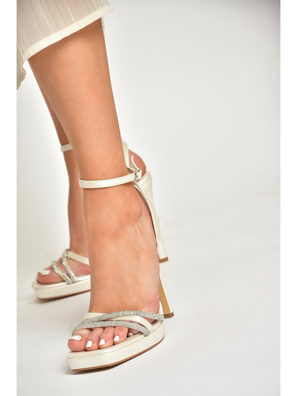 Bej S5696125 Sedef Kadın Topuklu Ayakkabı-2