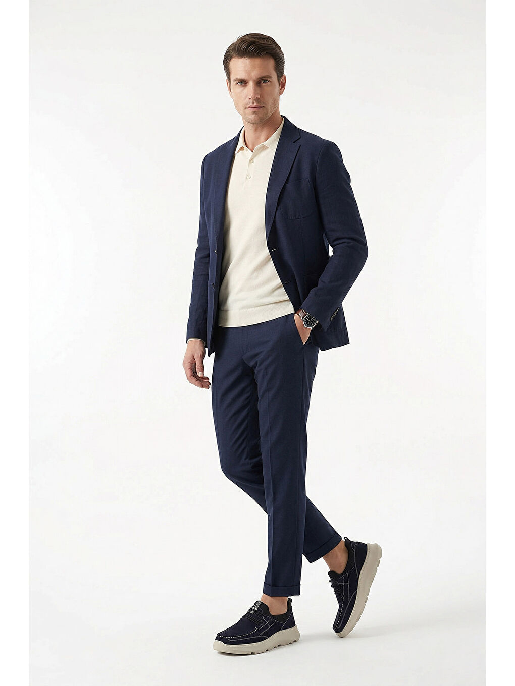 Lacivert Erkek LACİVERT Bağcıklı Hakiki Deri Comfort Ayakkabı-2