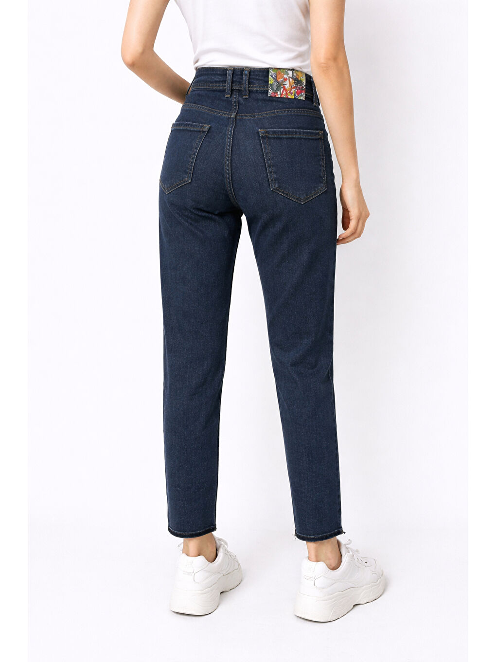 Lacivert Kadın Esnek Dar Paça Jean-1