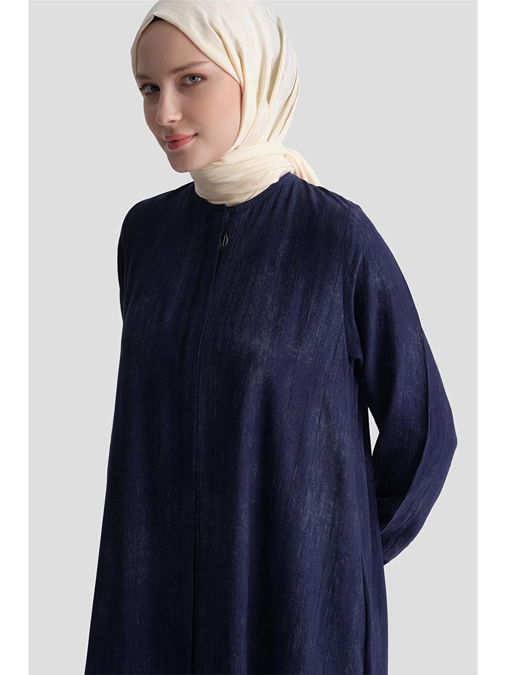 Fırfırlı Basic Ferace Lacivert-3