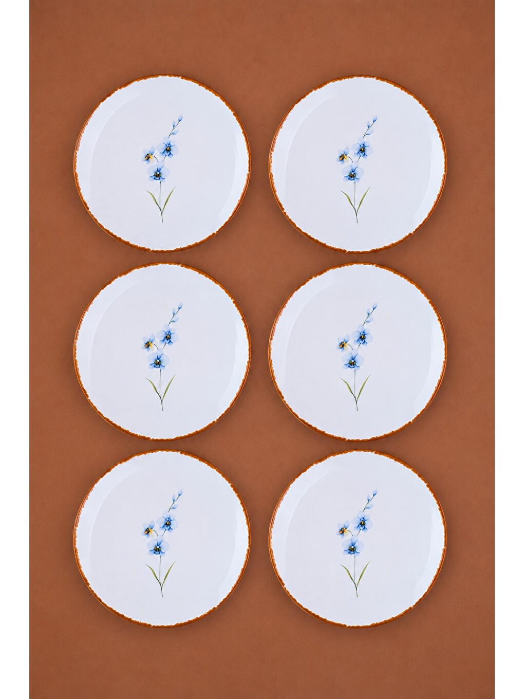 Karışık Porselen Azelya Pasta Tabağı 19,50cm ALY5 6 Kişilik 6 Parça