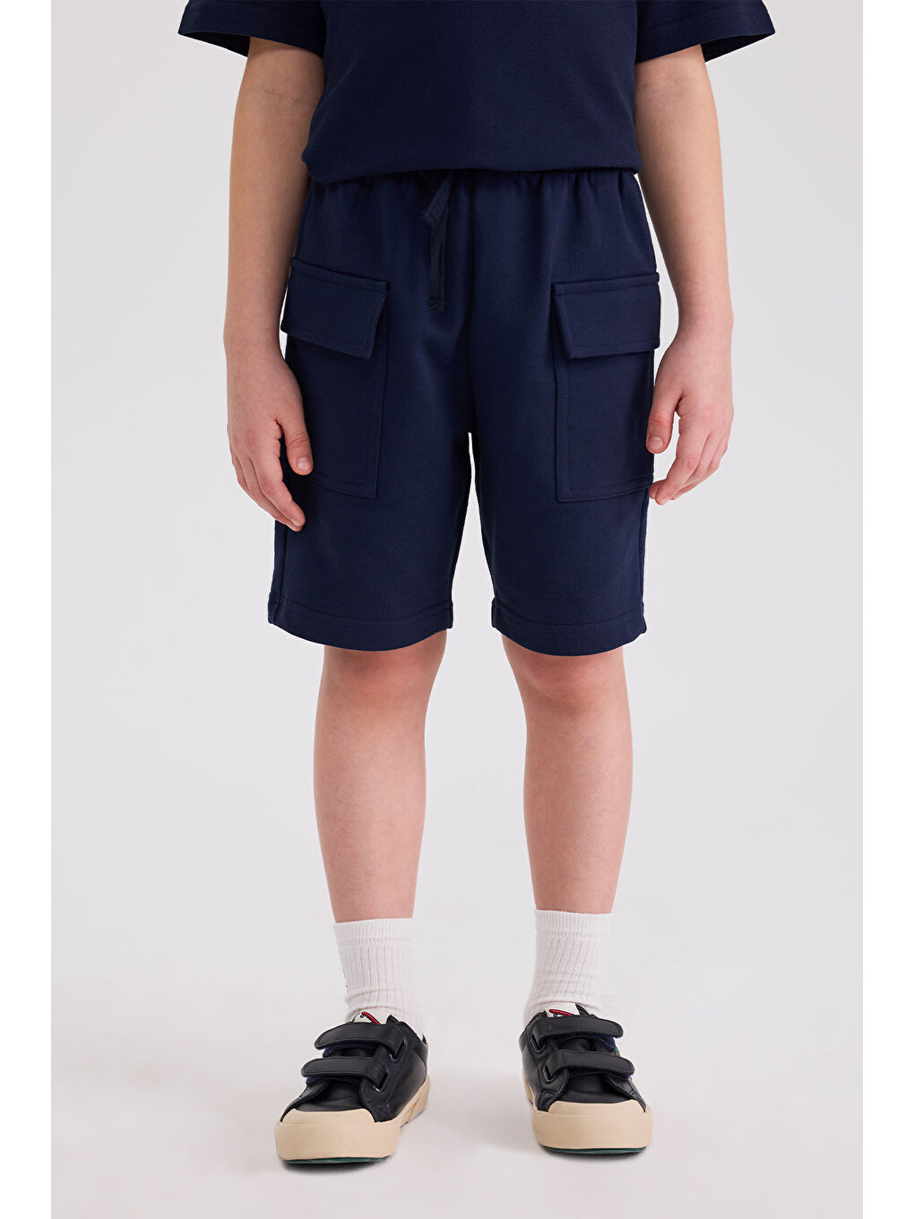 Erkek Çocuk Örme Lacivert Şort-5