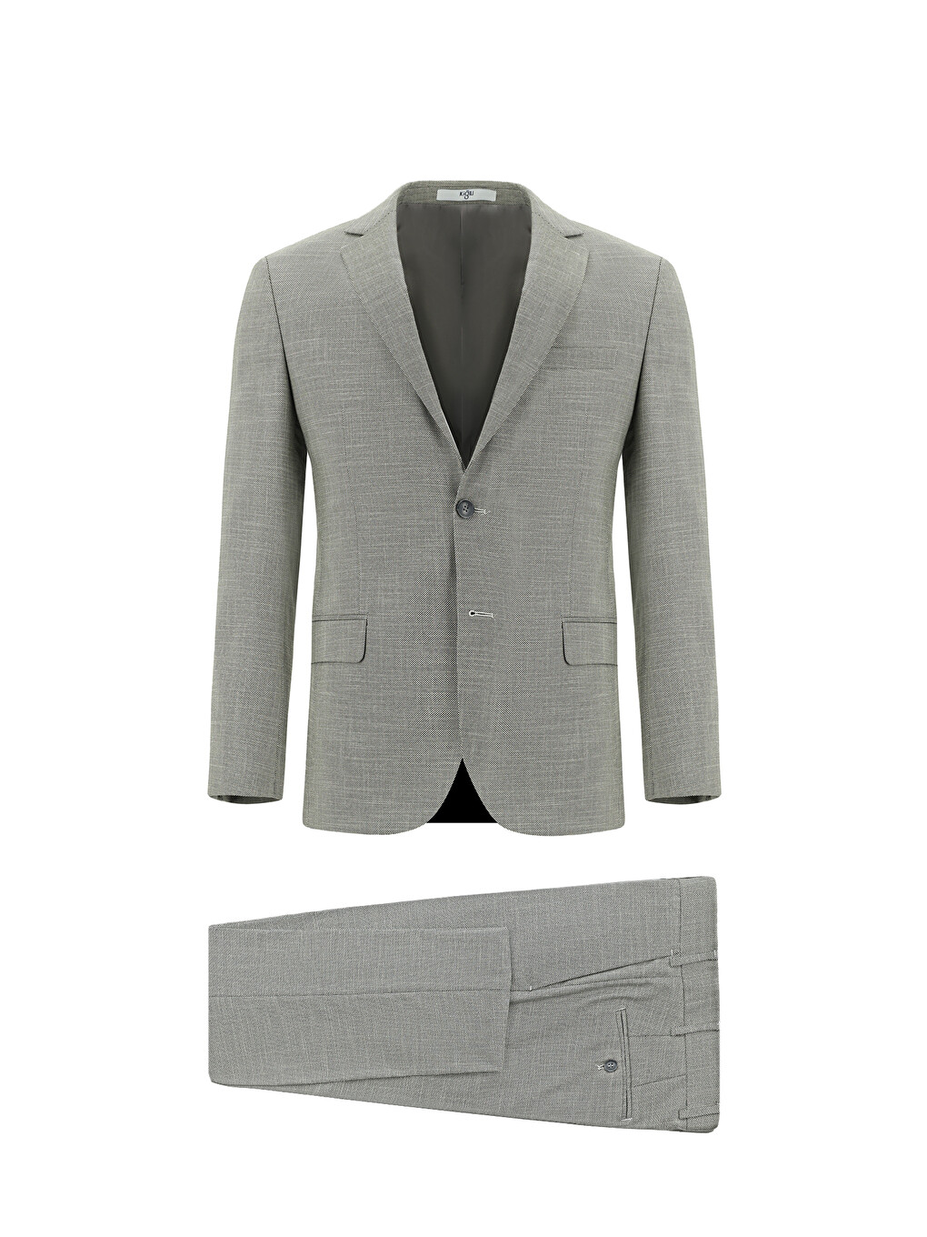 Gri Super Slim Fit Ekstra Dar Kesim Klasik Desenli Takım Elbise